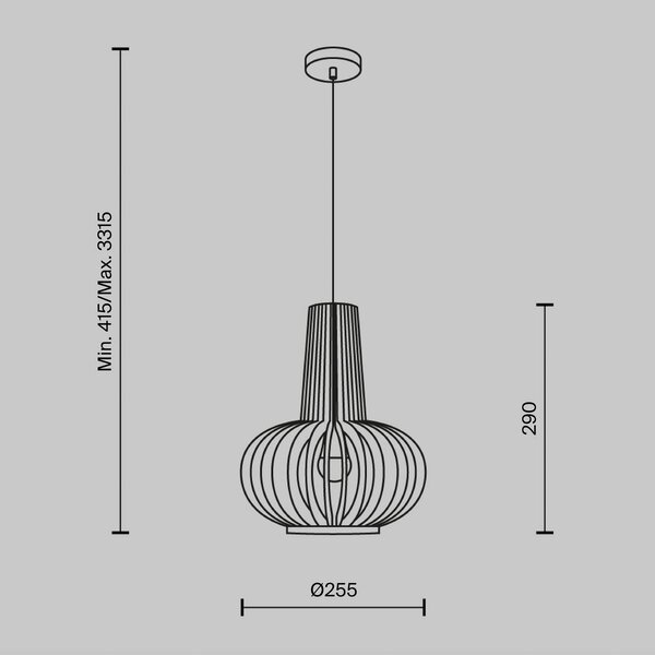 Maytoni Roots viseče svetilo, Ø 25 cm, višina 29 cm, bež, les