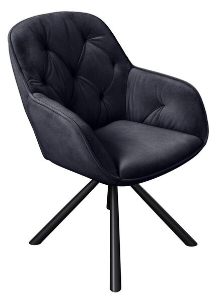 Mömax Naslanjač Silvi, Črna, Žamet, Vrtljiv