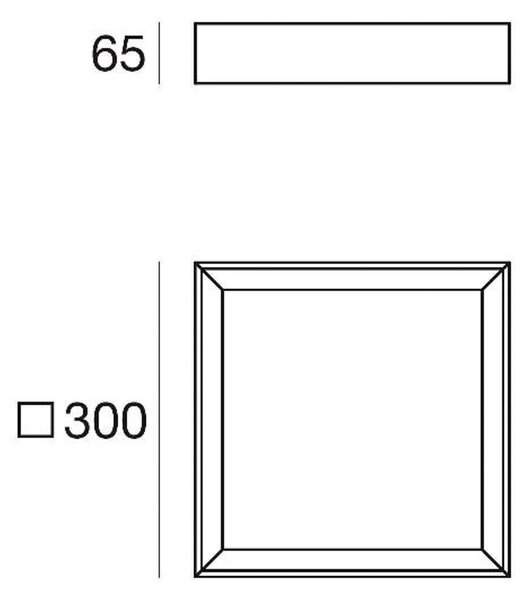 LED stropna svetilka Tara Q, 30 x 30 cm, črna, 3.000 K, aluminij