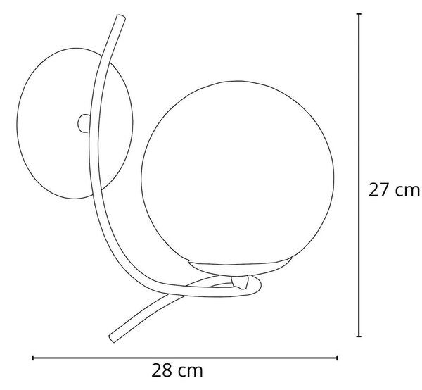 Sentia stensko svetilo, krom / dimno siva, steklo, Ø 15 cm