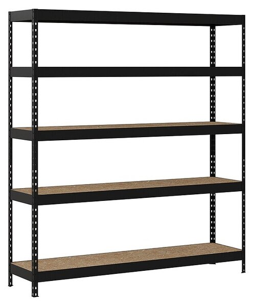 Regalux Kovinski regal Rivet Atlas (V x Š x G: 180 x 160 x 40 cm, Nosilnost na polico: 250 kg, Število polic: 5 kos, Priklop, Antracit)