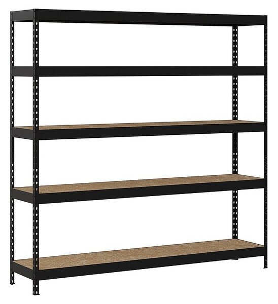 Regalux Kovinski regal Rivet Atlas (V x Š x G: 180 x 180 x 40 cm, Nosilnost na polico: 230 kg, Število polic: 5 kos, Priklop, Antracit)