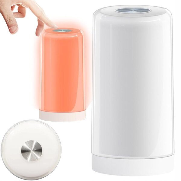 LED RGB aku. namizna nočna lučka USB touch bela