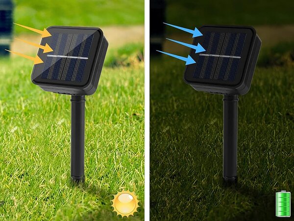 LED RGB 20 zunanja solarna dekorativna girlanda 8 funkcij