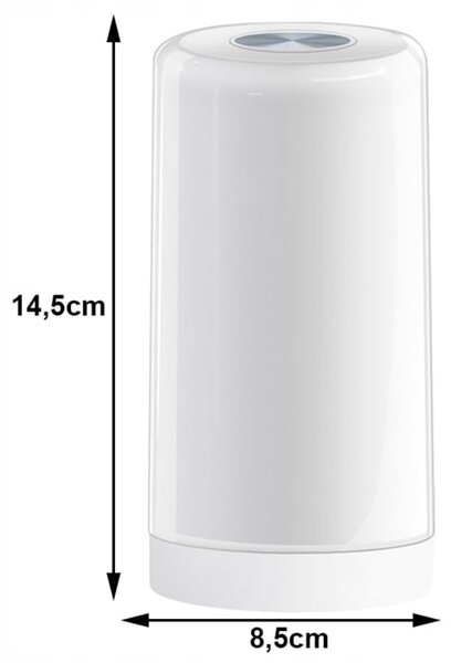 LED RGB aku. namizna nočna lučka USB touch bela