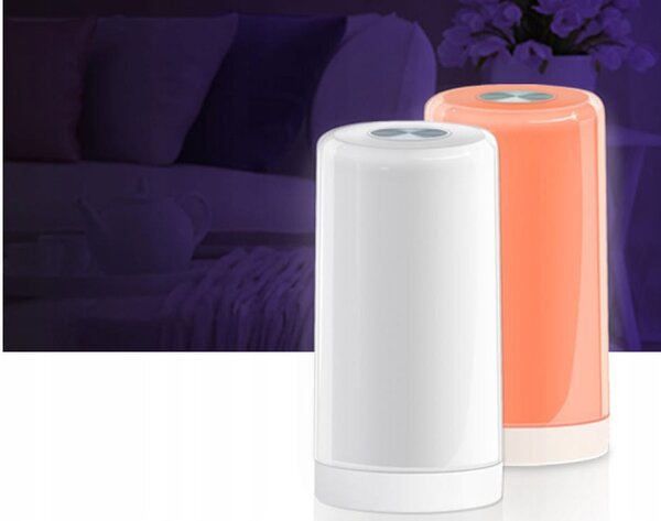 LED RGB aku. namizna nočna lučka USB touch bela