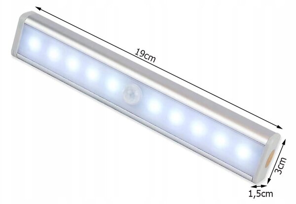 LED samolepilna svetilka s senzorjem gibanja magnetna 19cm