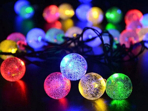 LED RGB 20 zunanja solarna dekorativna girlanda 8 funkcij