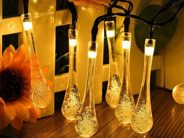 LED 50 toplo bela zunanja solarna dekorativna girlanda sveč 8 funkcij