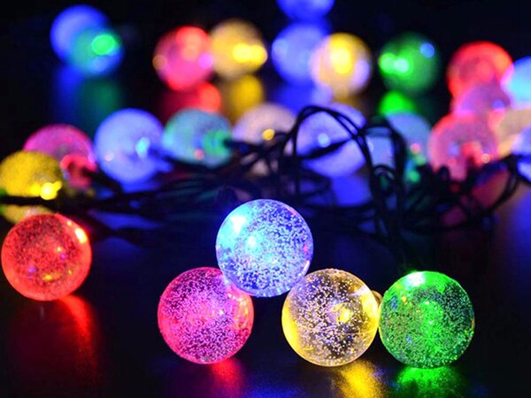 LED RGB 40 zunanja solarna dekorativna girlanda 8 funkcij