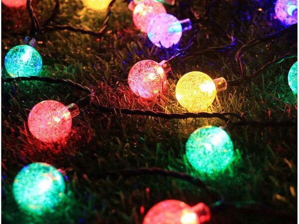 LED RGB 20 zunanja solarna dekorativna girlanda 8 funkcij