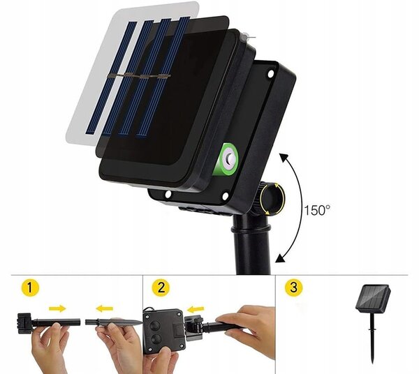 LED RGB 20 zunanja solarna dekorativna girlanda 8 funkcij