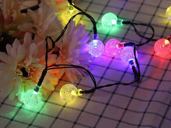 LED RGB 20 zunanja solarna dekorativna girlanda 8 funkcij