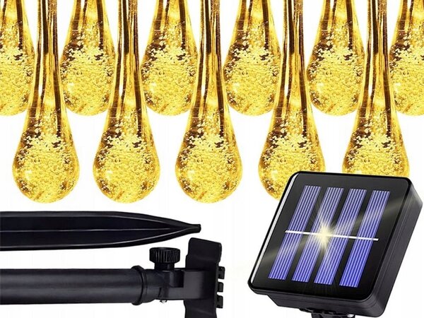 LED 50 toplo bela zunanja solarna dekorativna girlanda sveč 8 funkcij