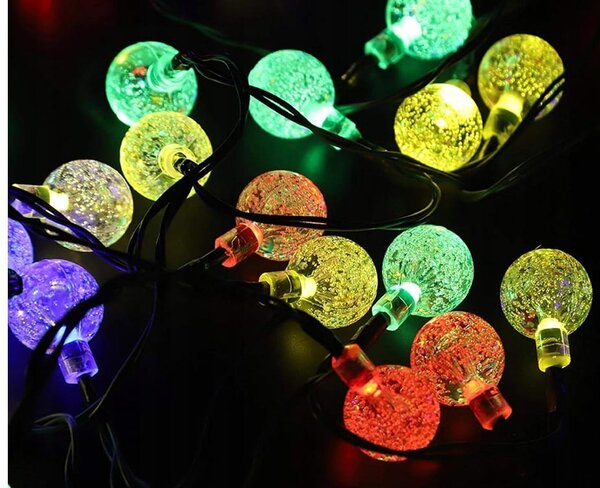 LED RGB 20 zunanja solarna dekorativna girlanda 8 funkcij