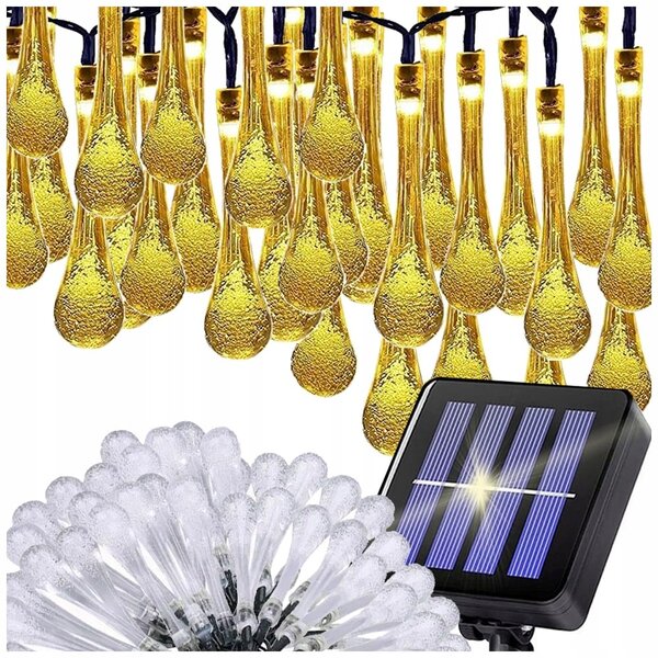 LED 50 toplo bela zunanja solarna dekorativna girlanda sveč 8 funkcij