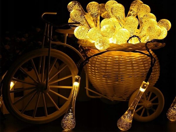LED 50 toplo bela zunanja solarna dekorativna girlanda sveč 8 funkcij