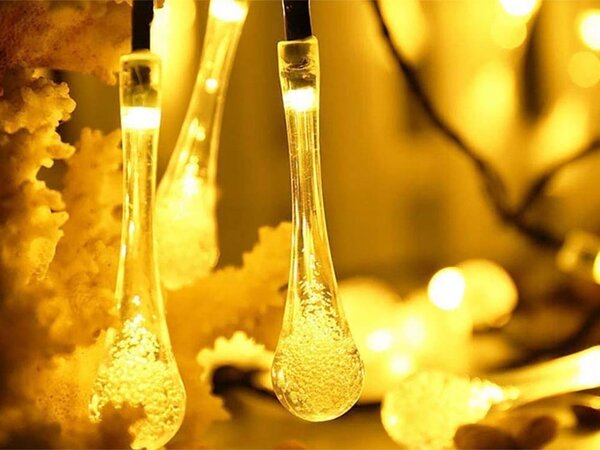 LED 50 toplo bela zunanja solarna dekorativna girlanda sveč 8 funkcij