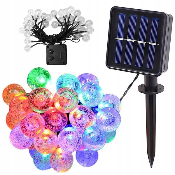 LED RGB 40 zunanja solarna dekorativna girlanda 8 funkcij