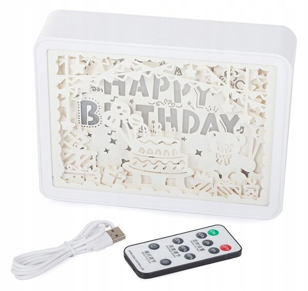 USB LED RGB 3D dekorativna svetilka 20cm daljinec