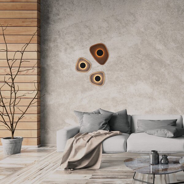 Zambelis LED-stenna svetilka 23174, rjava/črna, 40 x 30 cm, kovina, Rjava / rjasta, Dnevna soba / jedilnica, Kovina, Sodobni
