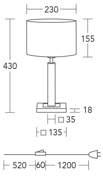 Namizna svetilka HerzBlut Titos, les, bela, višina 43 cm, E27