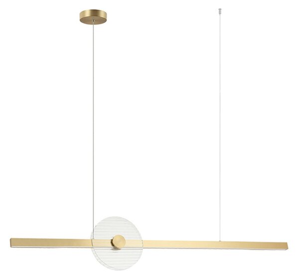 Zambelis LED-visoka svetilka 25426, zlata barva, dolžina 121 cm, kovinska, z možnostjo, zatemnjen, Zlata / medeninasta, Dnevna soba / jedilnica, Kovina, Sodobni