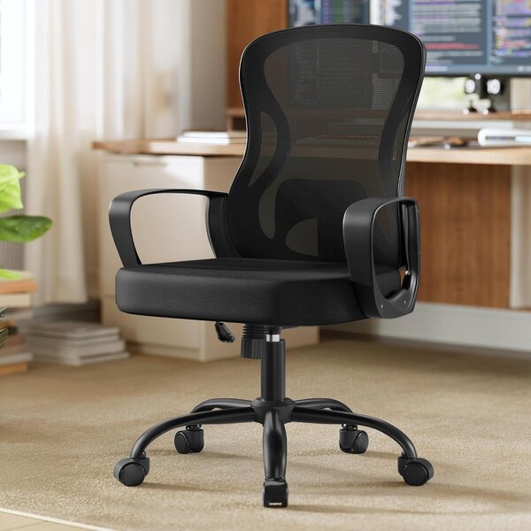 Ergonomska mrežasta pisarniška stolica, črna