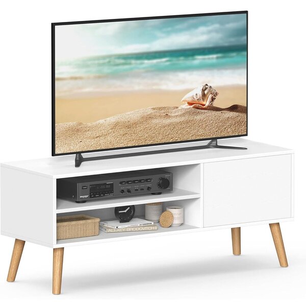 TV-omara, 120 cm široka TV omara, bela