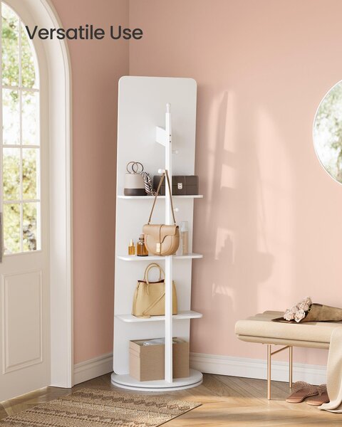 SONGMICS stojni ogledalo, 360° rotacija, 163 x 45 cm, oblaka bela