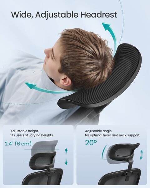 Ergonomska mrežasta pisarniška stolica, črna