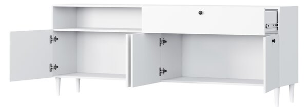 Komoda z omaricami in predalom DULLUM 200x75cm, bela