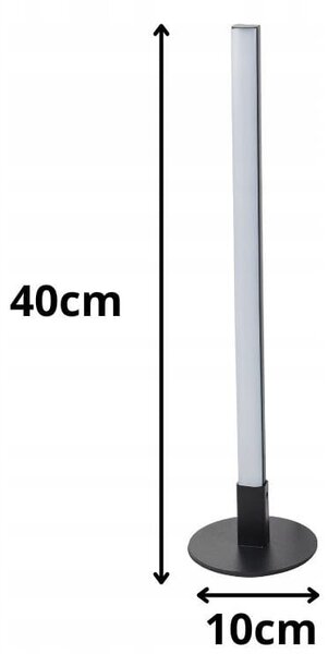 LED vertikalna namizna svetilka 3 barve svetlobe USB 40cm 120° črna