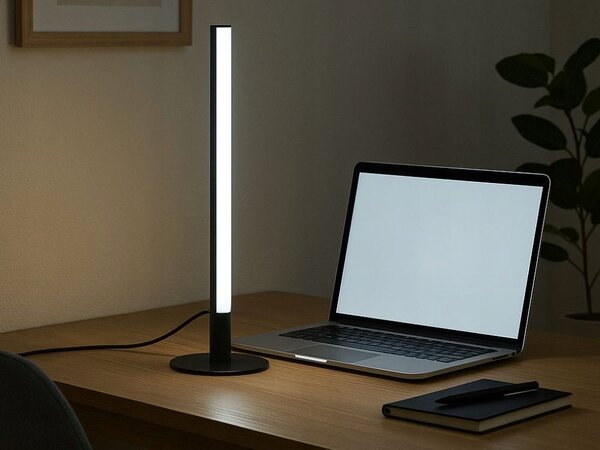 LED vertikalna namizna svetilka 3 barve svetlobe USB 40cm 120° črna