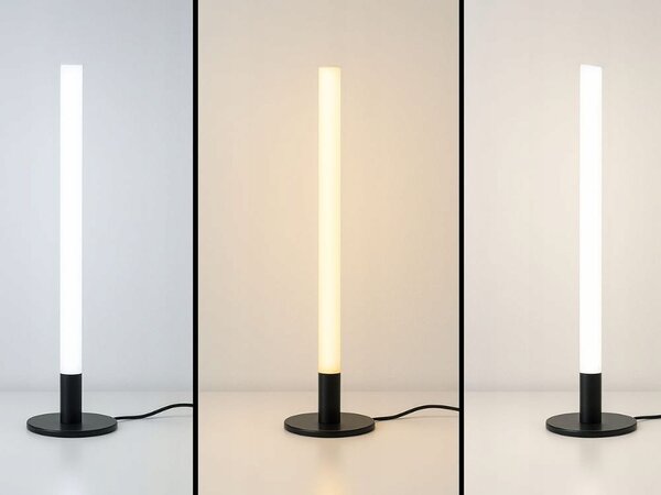 LED vertikalna namizna svetilka 3 barve svetlobe USB 40cm črna