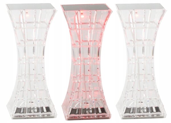 LED RGB aku. namizna kristalna svetilka USB daljinec pravokotna
