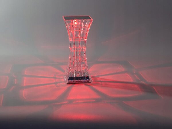 LED RGB aku. namizna kristalna svetilka USB daljinec pravokotna