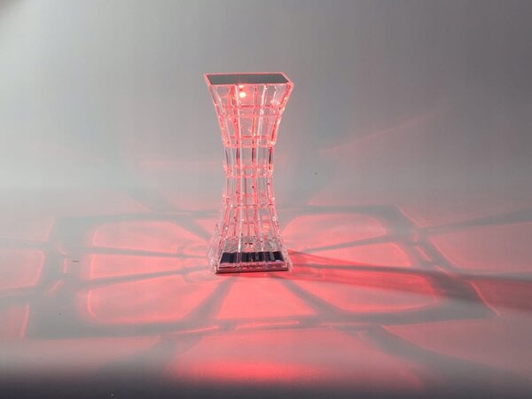 LED RGB aku. namizna kristalna svetilka USB daljinec pravokotna