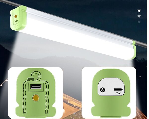 LED aku. svetilka s senzorjem gibanja magnetna 31cm USB
