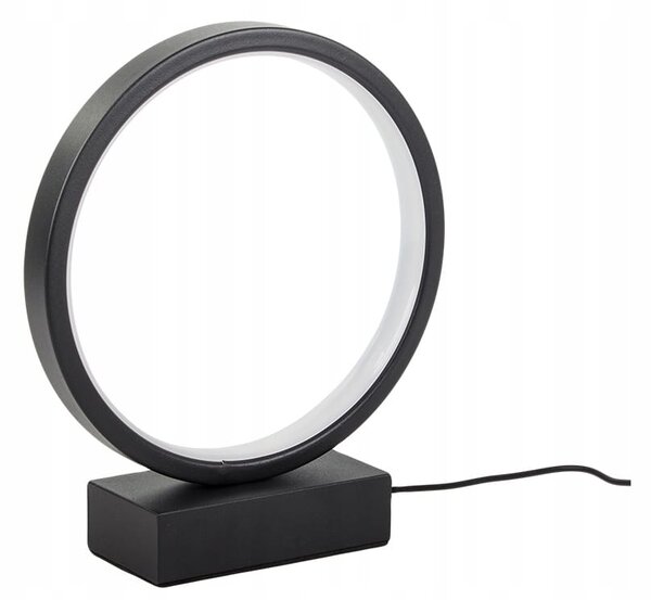 LED okrogla namizna svetilka 3 barve svetlobe USB 23cm črna
