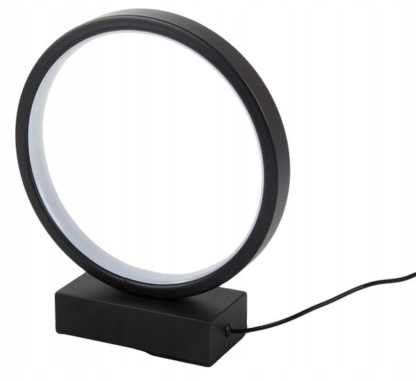 LED okrogla namizna svetilka 3 barve svetlobe USB 23cm črna