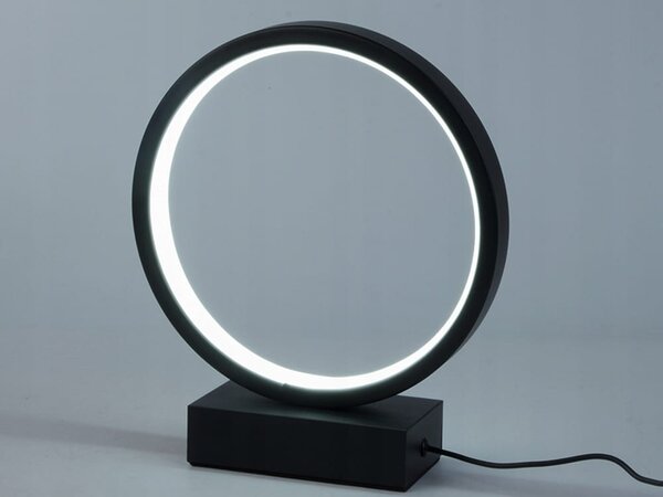 LED okrogla namizna svetilka 3 barve svetlobe USB 23cm črna