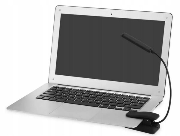 LED aku. 1100mAh lučka za branje knjig 3 barve svetlobe USB črna