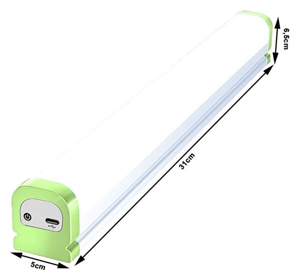 LED aku. svetilka s senzorjem gibanja magnetna 31cm USB