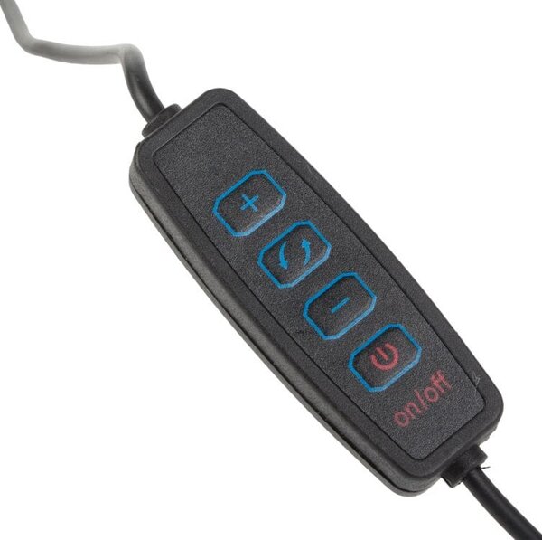 LED vertikalna namizna svetilka 3 barve svetlobe USB 40cm črna