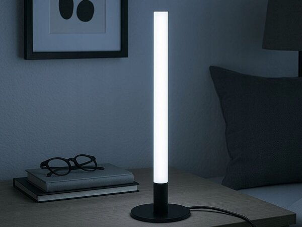 LED vertikalna namizna svetilka 3 barve svetlobe USB 40cm črna