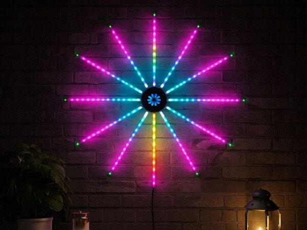 USB LED RGB pametna samolepilna ognjemetna stenska svetilka APP daljinec 111cm