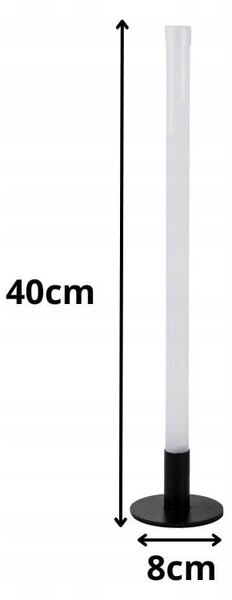 LED vertikalna namizna svetilka 3 barve svetlobe USB 40cm črna