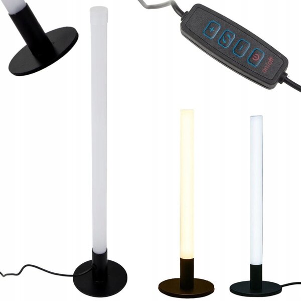 LED vertikalna namizna svetilka 3 barve svetlobe USB 40cm črna