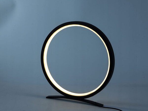 LED okrogla namizna svetilka 3 barve svetlobe USB 26cm črna